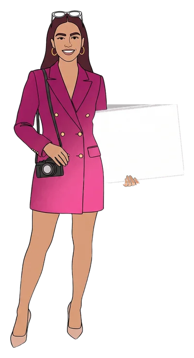 A woman holds a board: Langley Centre bus exchange